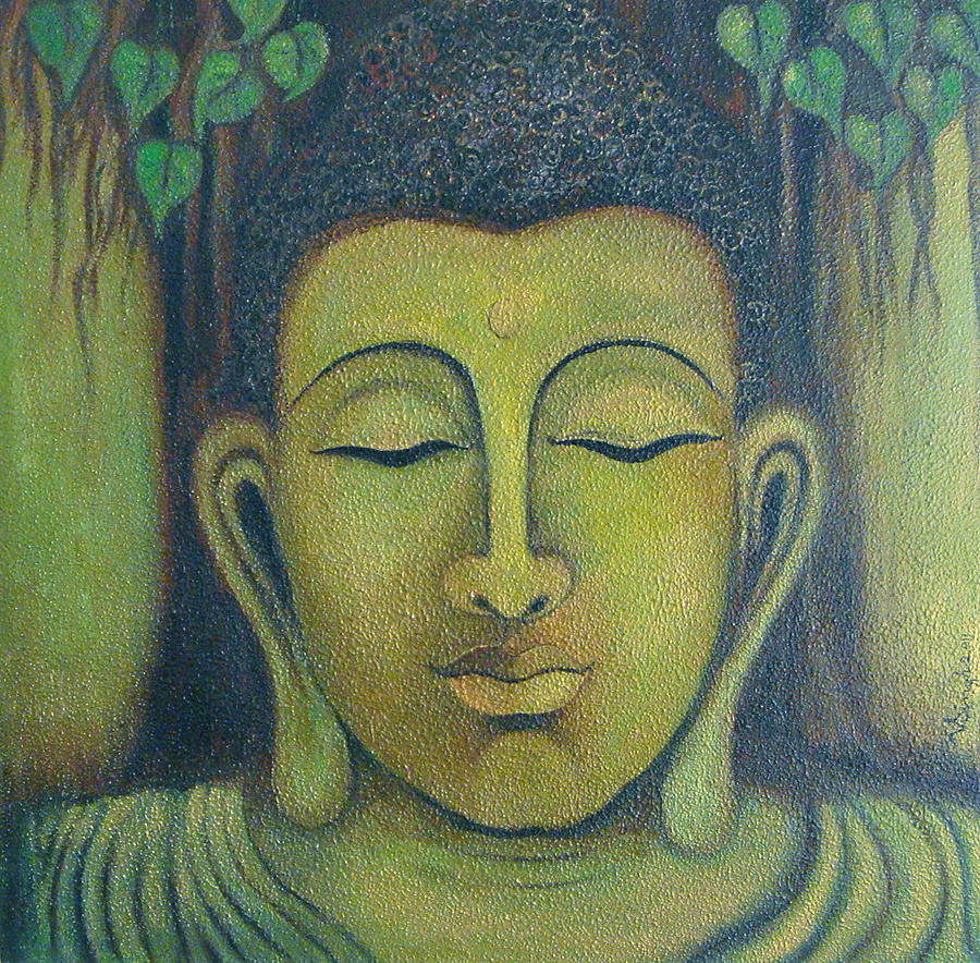 Buddha green Painting by Vibha Singh - Fine Art America