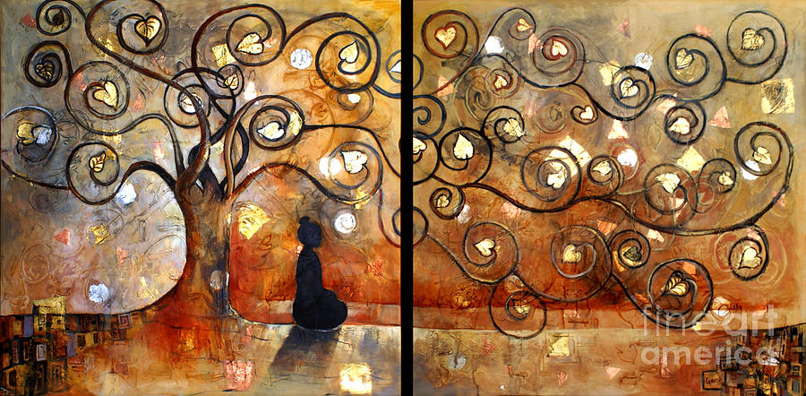 Gustav Klimt Painting - Buddha in Bodhi Tree II by Paulina Garoa