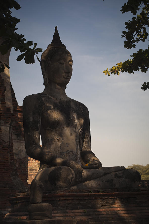 Buddha in Wat Mahathat Photograph by Maria Heyens
