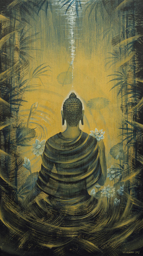 Buddha Painting - Buddha. Presence by Vrindavan Das