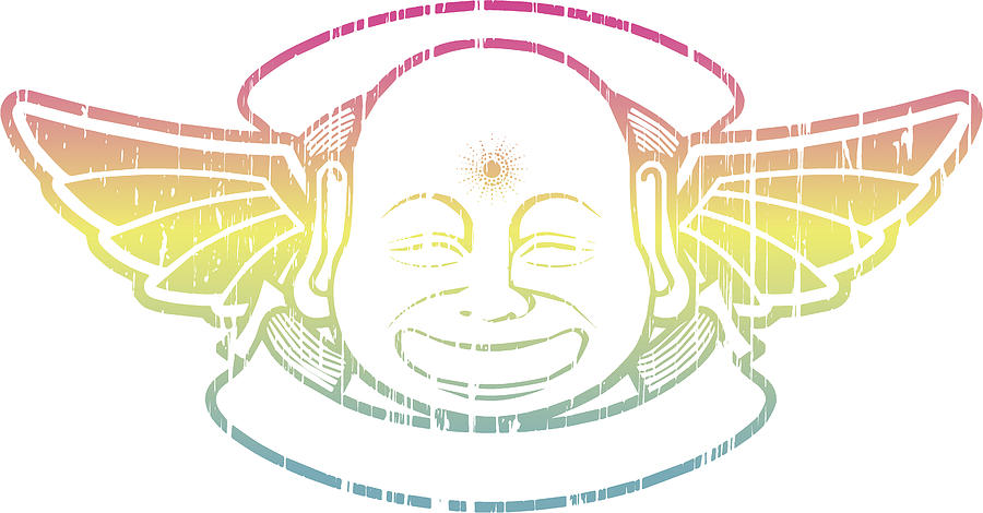 Buddha Retro Logo Drawing by Jozz