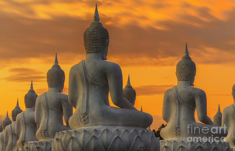 Buddha statue on sunset Photograph by Anek Suwannaphoom