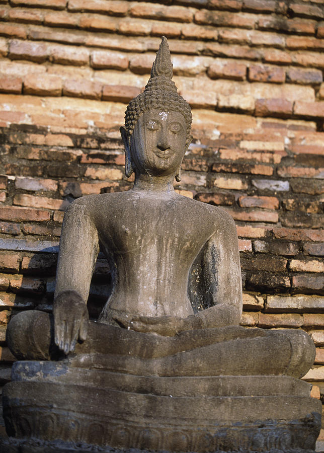 Sukhothai Photograph - Buddha statue outside Thai temple by Richard Berry Sukhothai Photograph - Buddha statue outside Thai temple by Richard Berry