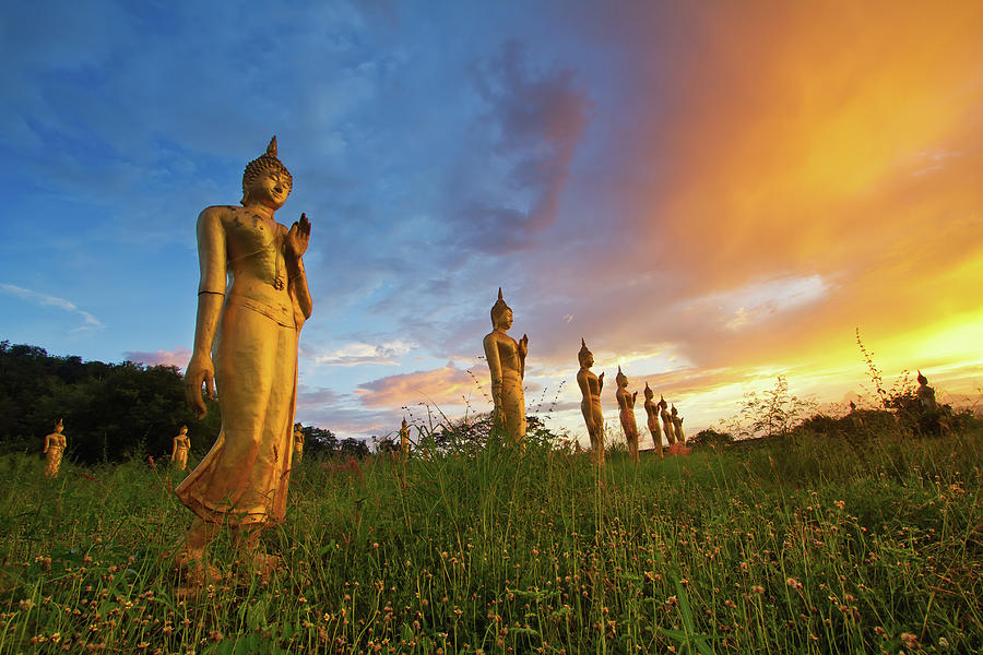 Buddha Statues Photograph by Monthon Wa