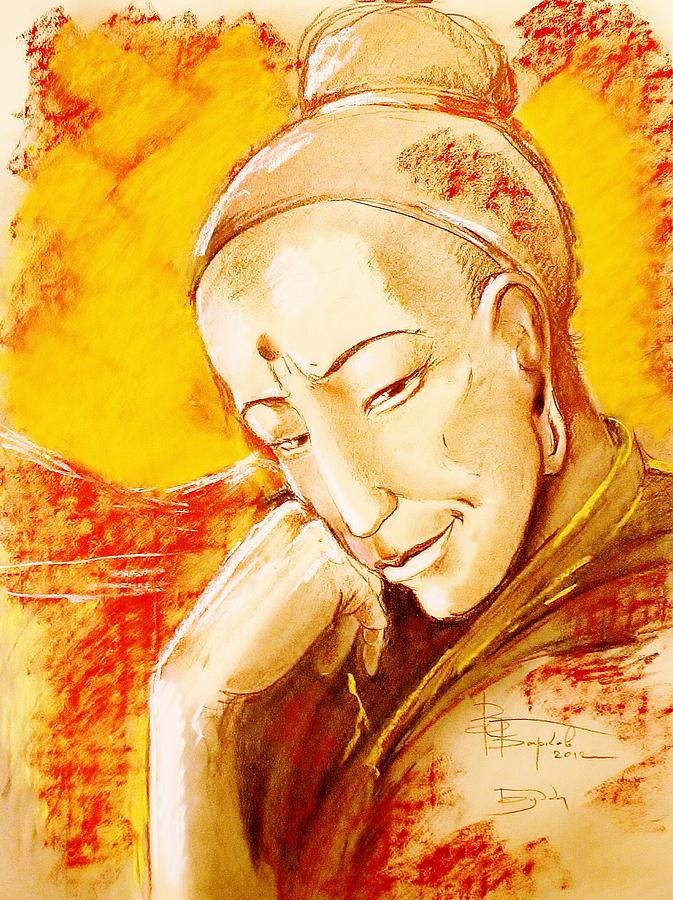 Buddha the young Drawing by Vladimir Barkov
