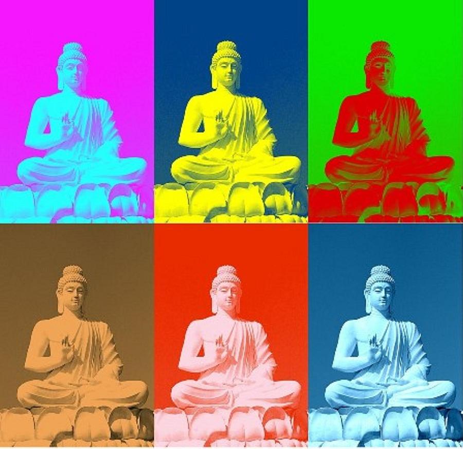 Buddha Digital Art - Buddha Warhol Style by Krystal M