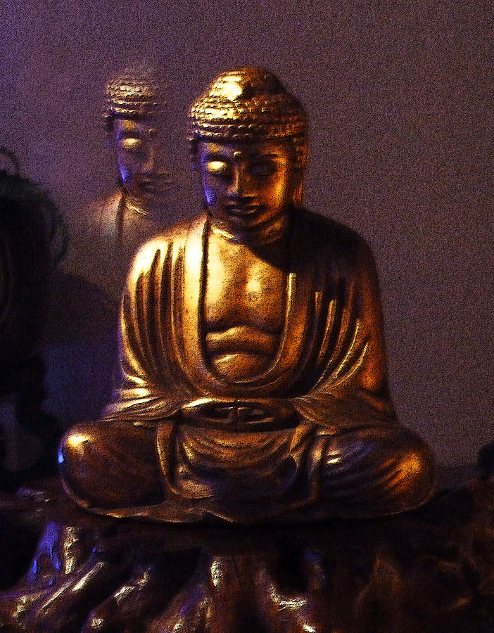 Buddha with Blue Light Photograph by Jessica Levant