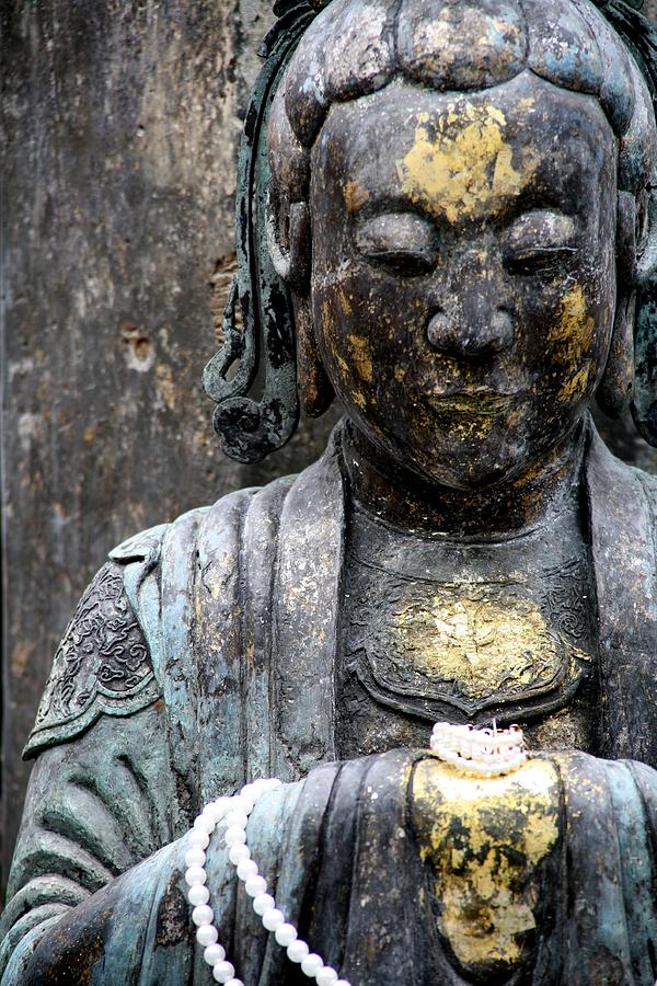 Buddha Photograph - Buddha with Pearls by Marigan OMalley-Posada