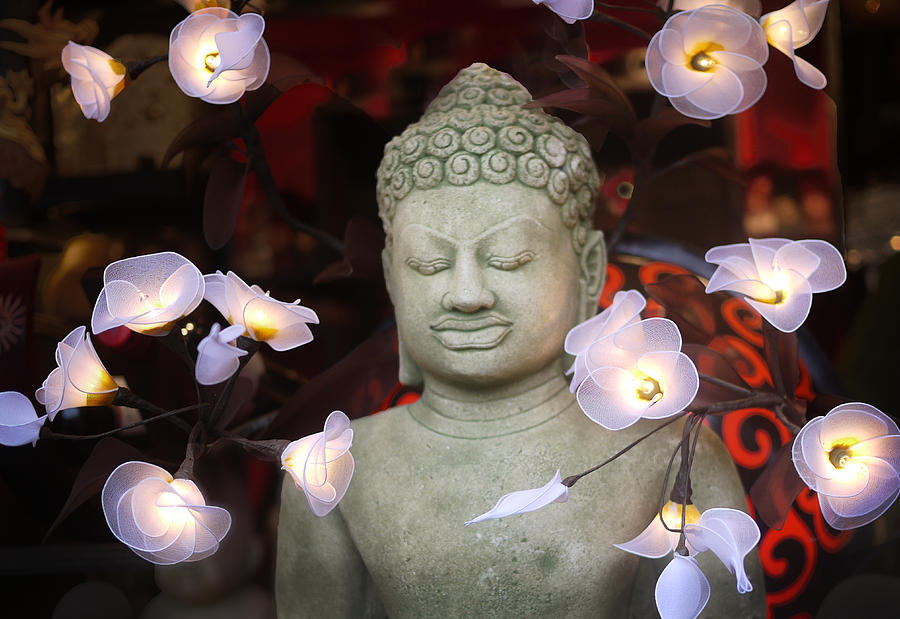 Buddha WithFlowers Photograph by Jessica Levant