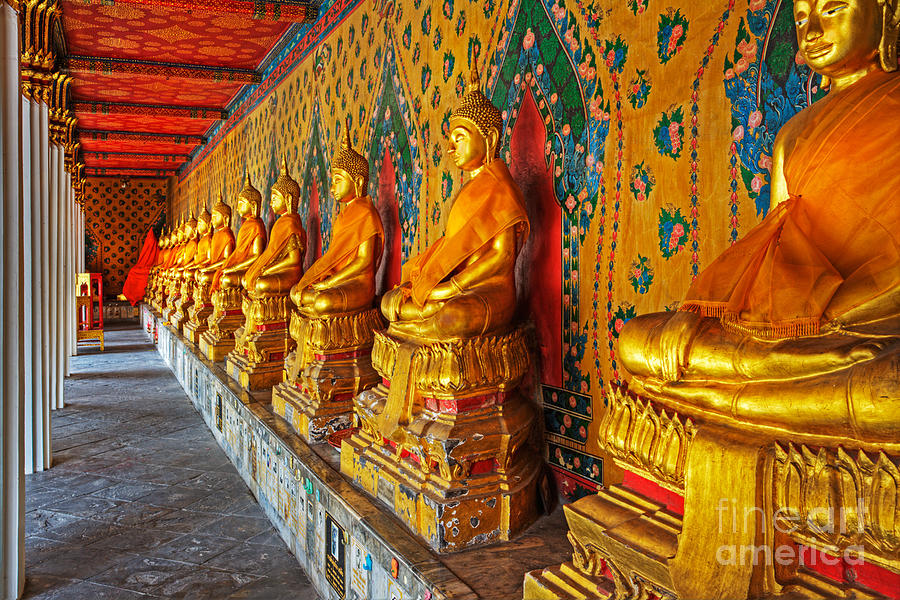 Buddhas At Wat Arun, Bangkok Photograph by David Davis