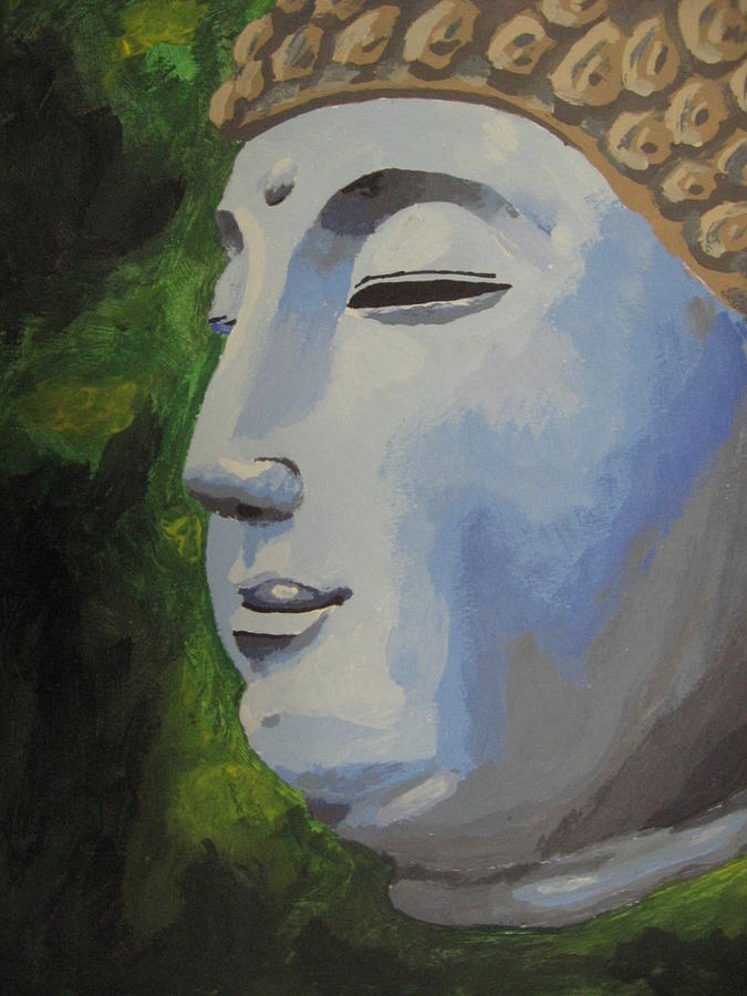 Buddha Painting - Buddhas Head by Forrest  Smith