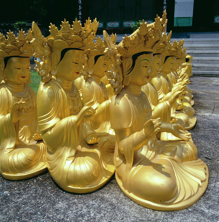 Buddha Photograph - Buddhist Statues by Mark De Fraeye/science Photo Library