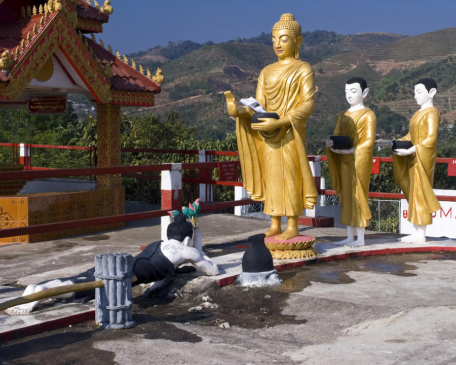 Shrine Photograph - Buddhist Statues by Sally Weigand