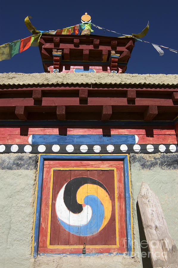 Buddhist Symbol on Chorten - Tibet Photograph by Craig Lovell