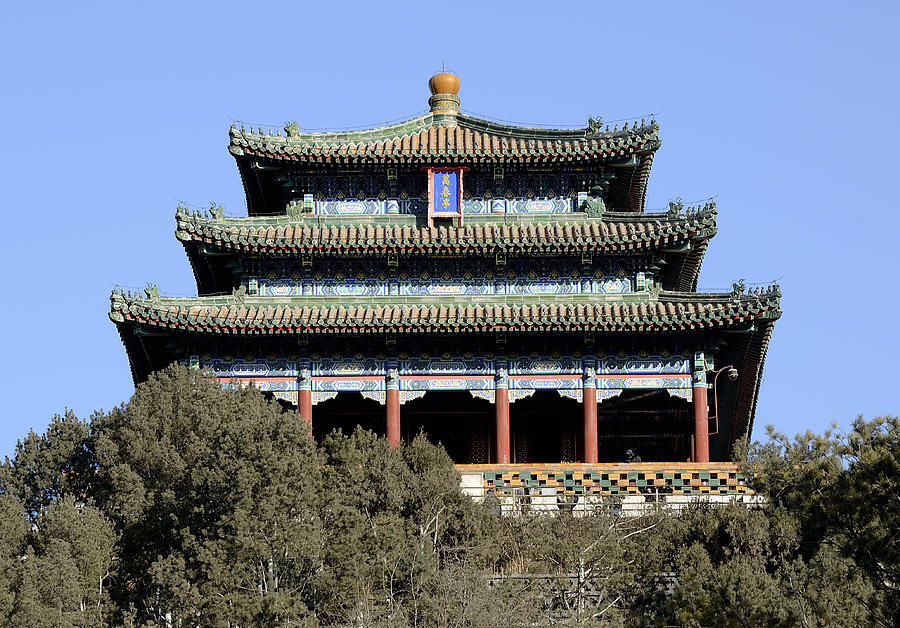 Buddhist Temple at Jingshan Park in Beijing China Photograph by Brendan Reals