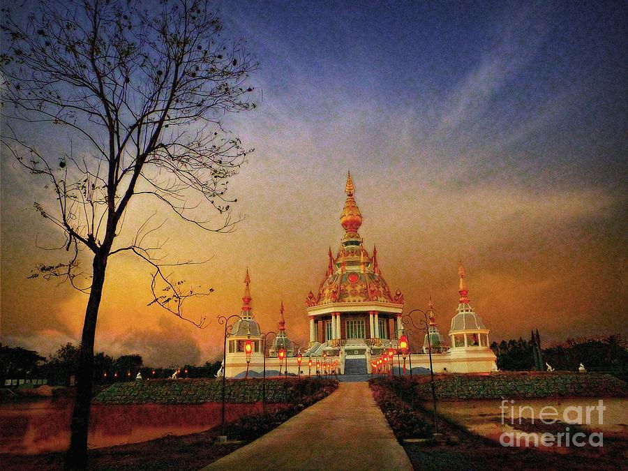 Buddhist Temple At Twilight Photograph by Ian Gledhill
