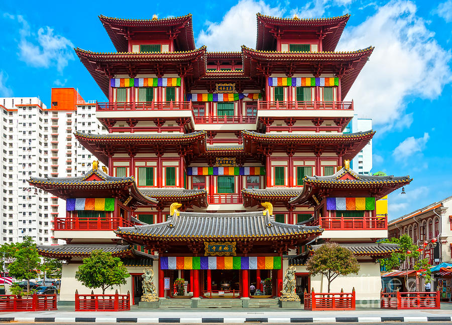 Buddhist temple in Singapore Photograph by Luciano Mortula