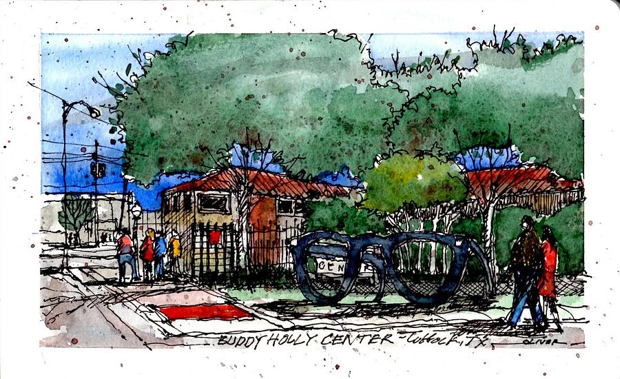 Lubbock Mixed Media - Buddy Holly Center by Tim Oliver