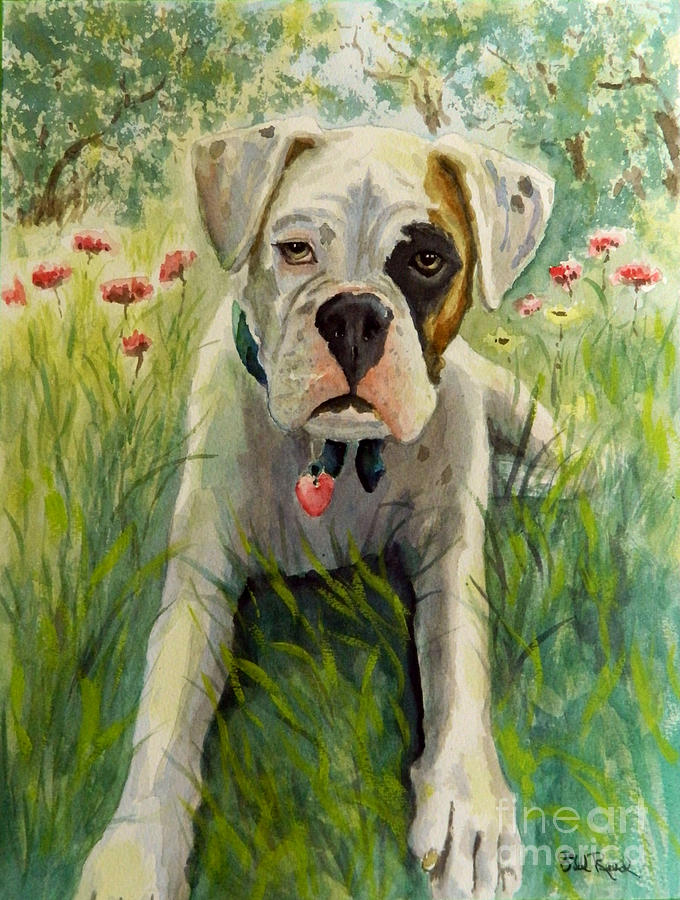 Flower Painting - Buddy The Boxer by William Reed