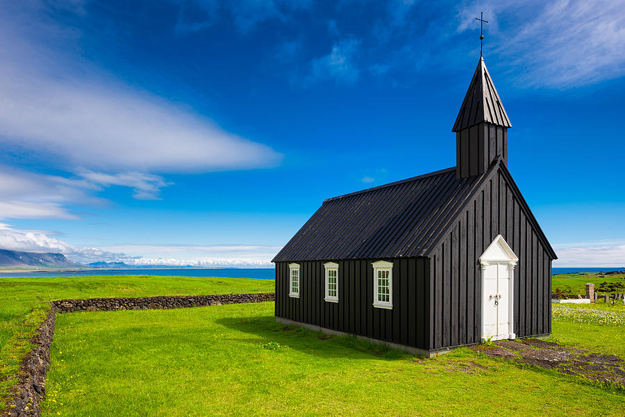 Architecture Photograph - Budir black church West Iceland Europe by Matthias Hauser