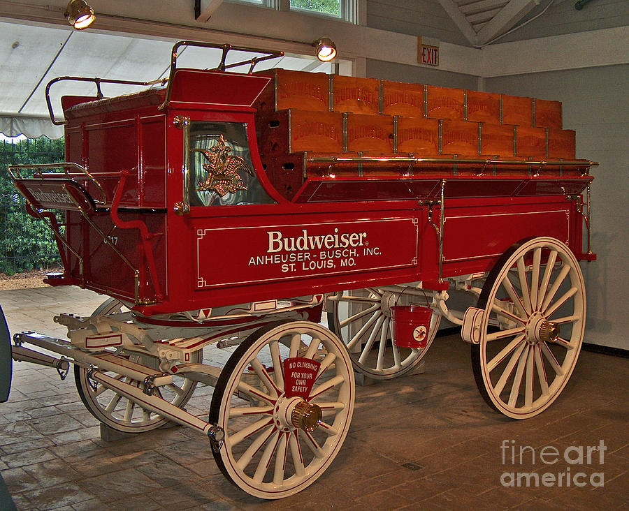 Horse Photograph - Budweiser Anheuser Busch Wagon by Barb Dalton