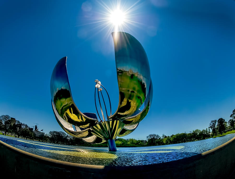 Buenos Aires Photograph - Buenos Aires Floralis Generica Massive Metal Flower by Errol Wilson