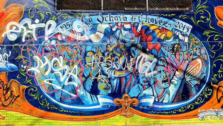 Buenos Aires Mural with Graffiti Photograph by Venetia Featherstone-Witty