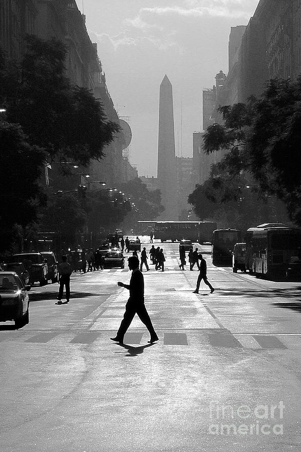 Black And White Photograph - Buenos Aires Obelisk II by Bernardo Galmarini