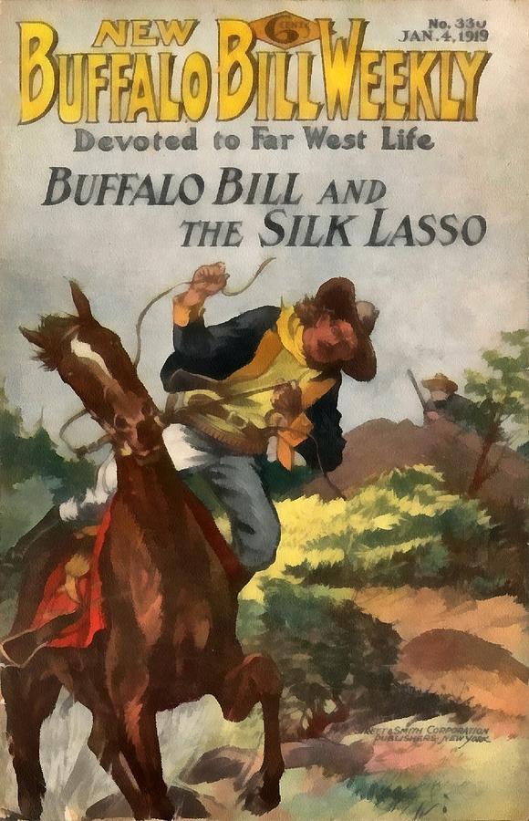 Buffalo Bill And The Silk Lasso Digital Art by Dime Novel Collection
