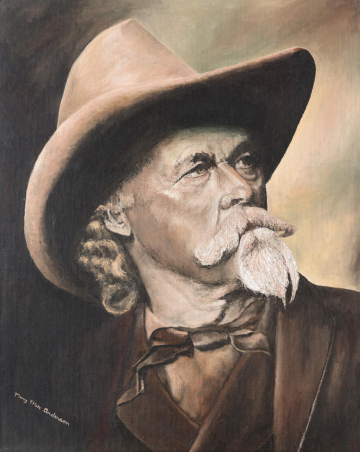 Portrait Painting - Buffalo Bill Cody by Mary Ellen Anderson