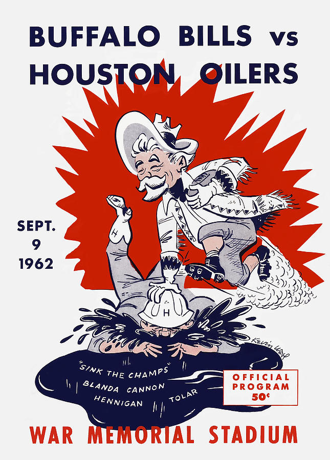 Buffalo Bills Versus Texans 1962 Program by Big 88 Artworks