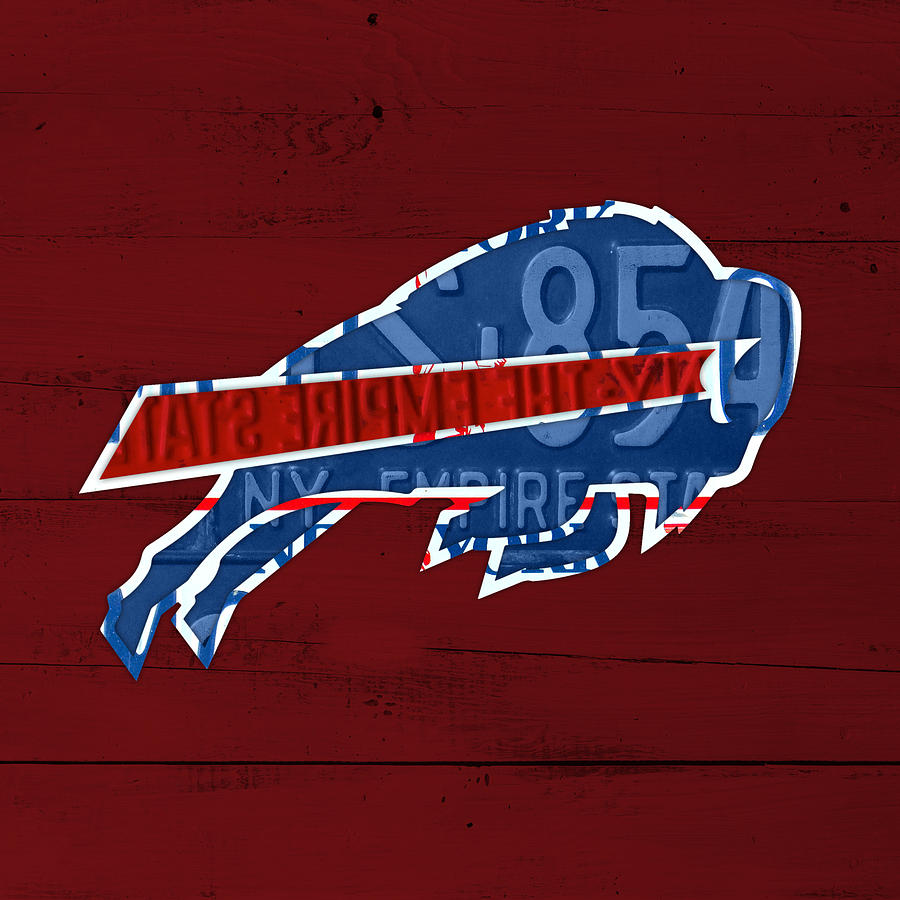 Buffalo Bills Football Team Retro Logo New York License Plate Art by Design...