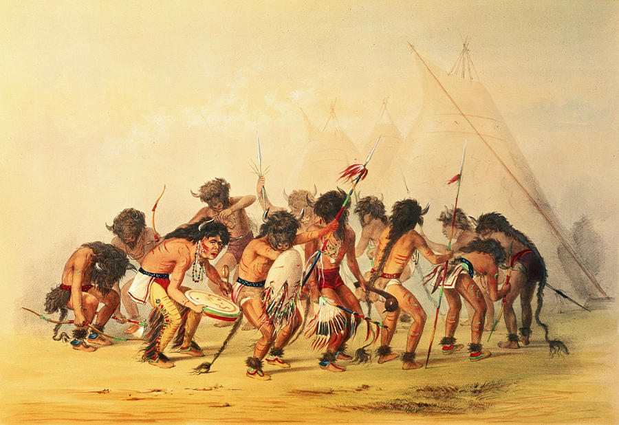 Buffalo Dance Painting by George Catlin