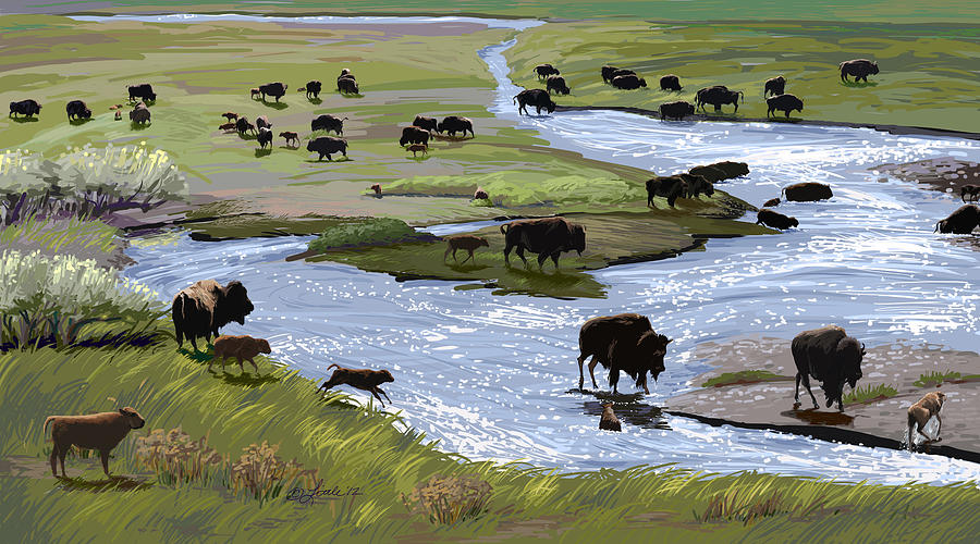 Buffalo Ford Painting by Pam Little