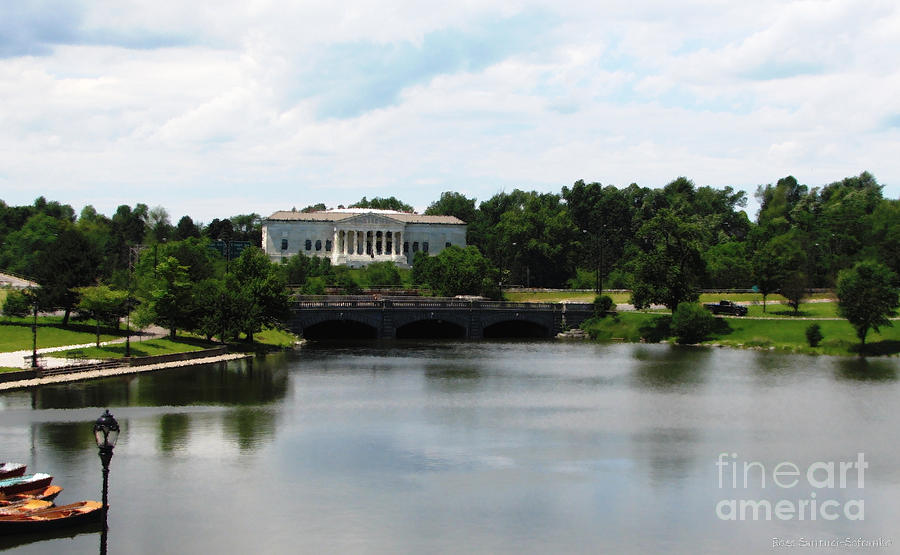 Buffalo History Museum and Delaware Park Hoyt Lake Oil Painting Effect #1 Photograph by Rose Santuci-Sofranko