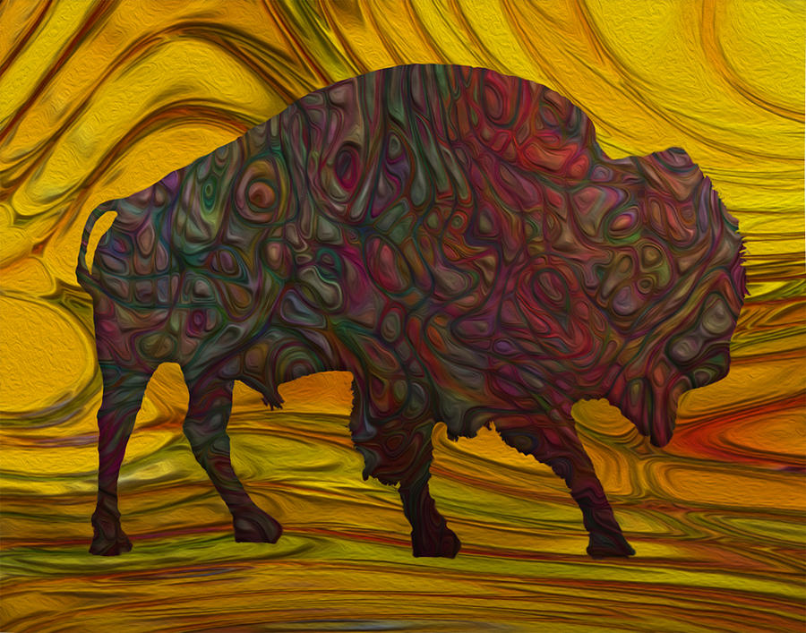 Bison Painting - Buffalo by Jack Zulli
