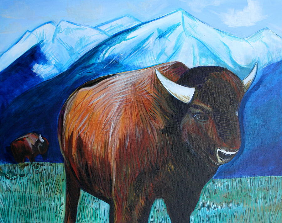 Buffalo Painting by Kate Fortin