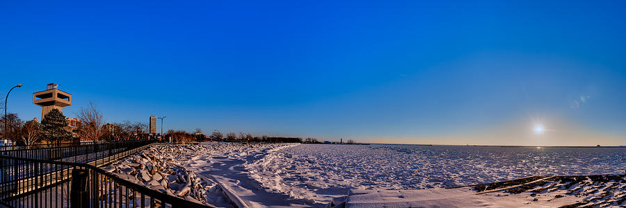 Buffalo Outer Harbor Winter Sunset Photograph by Chris Bordeleau