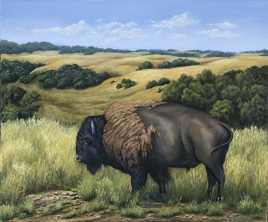 Buffalo Painting by Troy Bjorklund