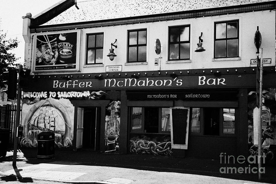 Bar Photograph - buffer mcmahons bar formerly the clarendon on dockers corner sailortown Belfast Northern Ireland UK by Joe Fox