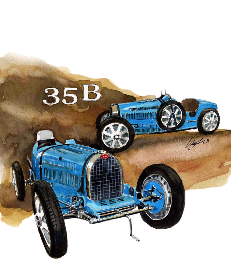 Bugatti 35B Painting by Yoshiharu Miyakawa