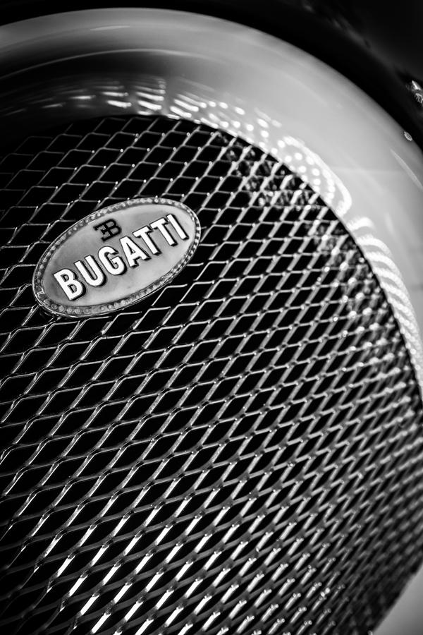Bugatti Veyron Legand Emblem -0520bw Photograph by Jill Reger