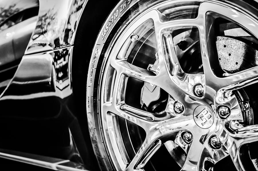 Bugatti Veyron Legend Wheel -0532bw Photograph by Jill Reger