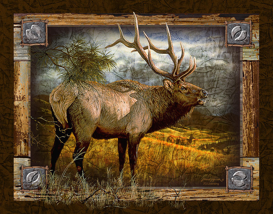 Bugling Elk Painting by JQ Licensing