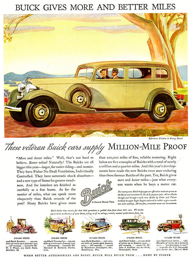 American Drawing - Buick Division Of General Motors 1930s by The Advertising Archives