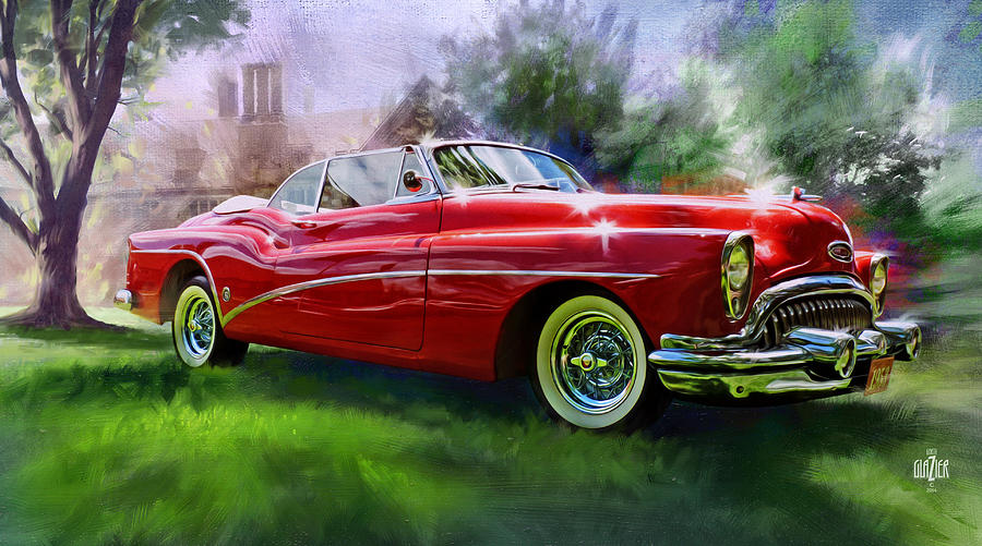 Car Enthusiast Digital Art - 1953 Buick Eight Convertible by Garth Glazier