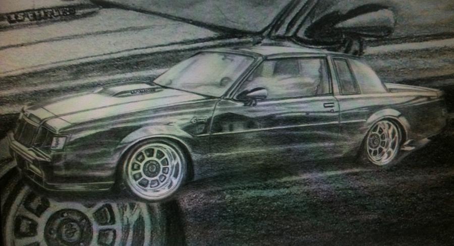Car Drawing - Buick grand national by Frankie Thorpe