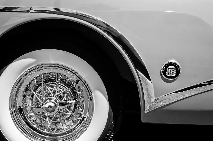 Black And White Photograph - Buick Skylark Wheel Emblem by Jill Reger