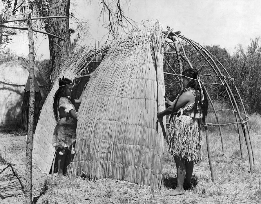 Building A Yokut House #1 Photograph by Underwood Archives Onia
