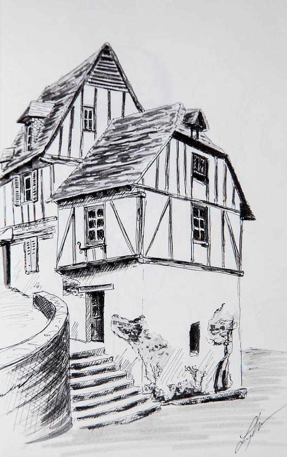 France -sketchbook Drawing by Lindsey Weimer